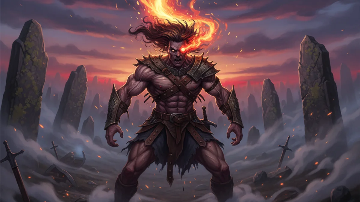 The Warp Spasm of Cú Chulainn - Heroes of Ulster Cycle story illustration from Celtic Myths