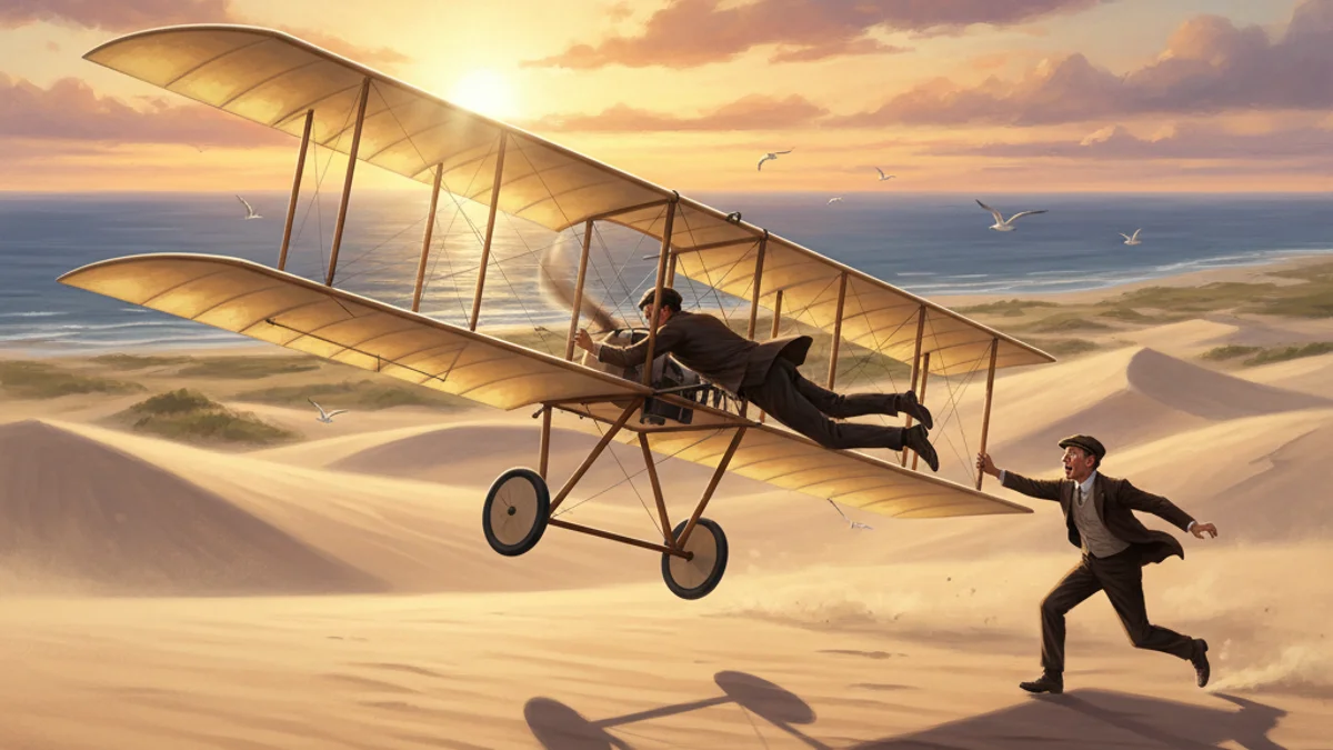 Illustration for The Wright Brothers' Flight - a discovery tales Scientists and Inventors story with moral lessons