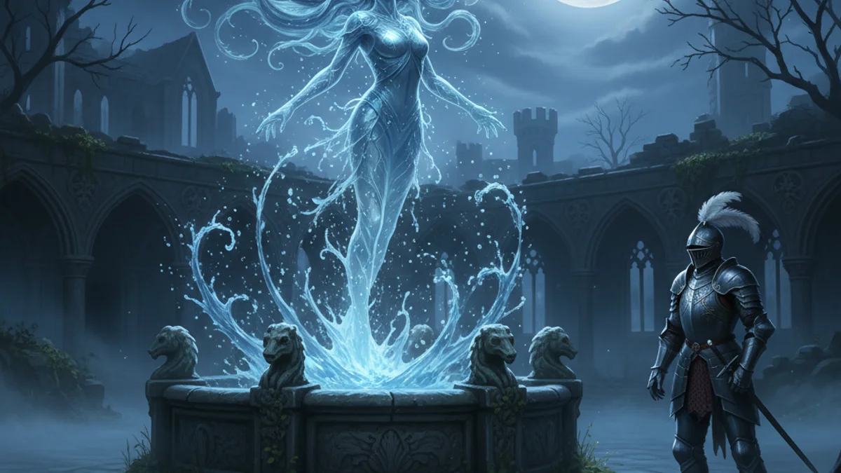 Illustration for Undine - a mermaid tales European Folklore story with moral lessons