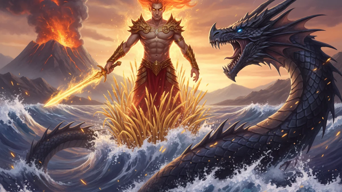 Vahagn the Dragon Slayer - Hero Legends story illustration from Armenian Mythology