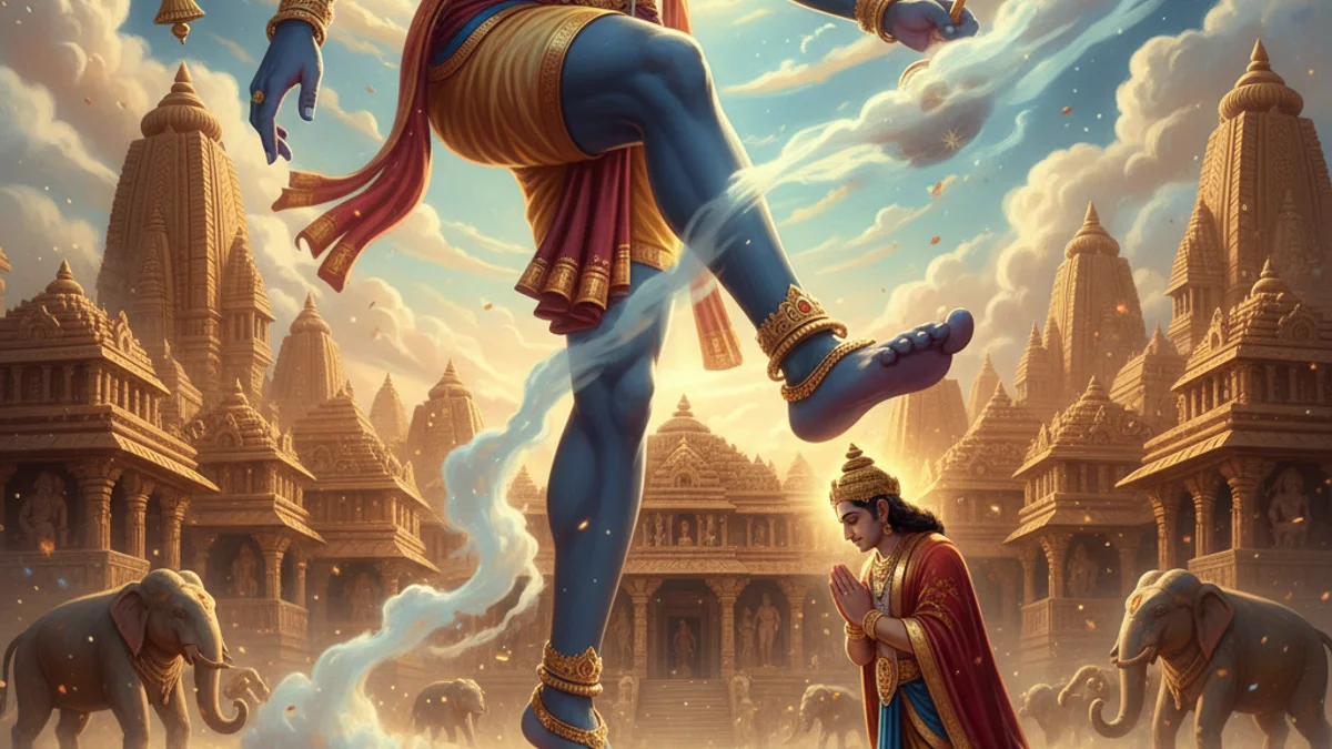 Vamana and Bali - Stories of Vishnu and Shiva story illustration from Hindu Puranas