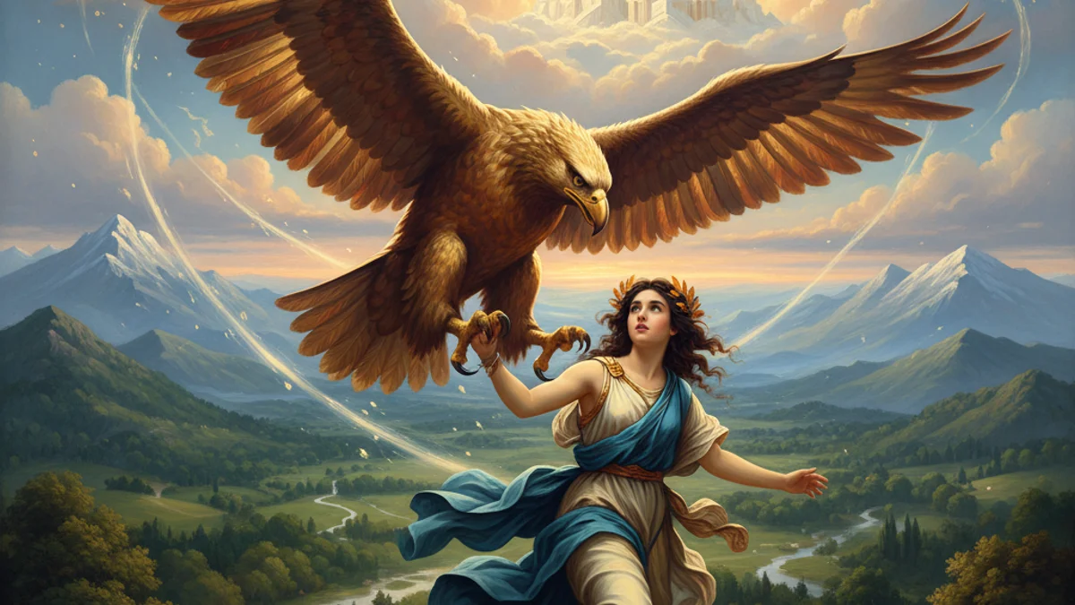 Illustration for Zeus and Ganymede - a olympian gods Greek Myths story with moral lessons