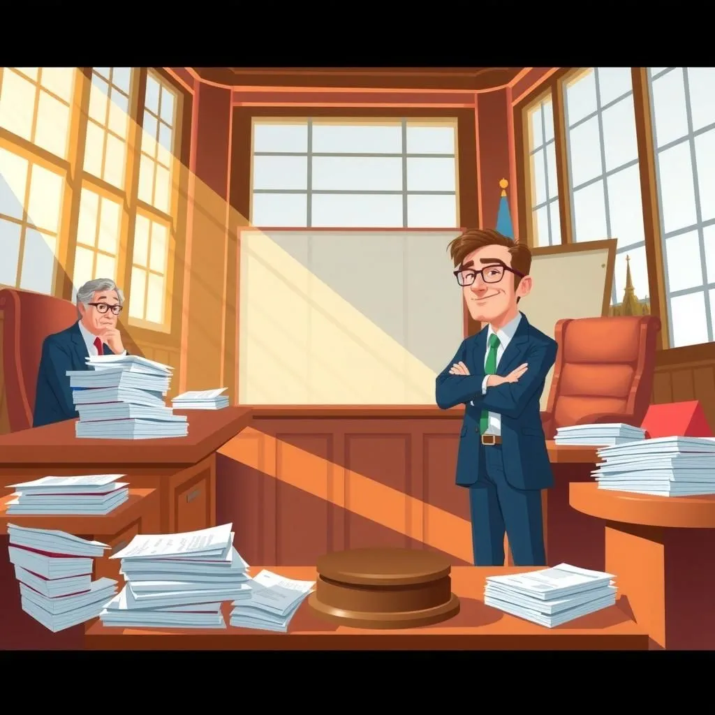 Un accordo affrettato. - Aesop's Fable illustration featuring Avvocato and  Giudice