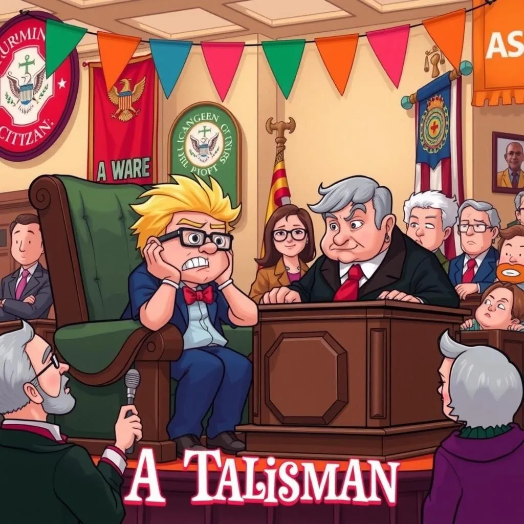 एक ताबीज़ - Aesop's Fable illustration featuring प्रमुख नागरिक and  न्यायाधीश