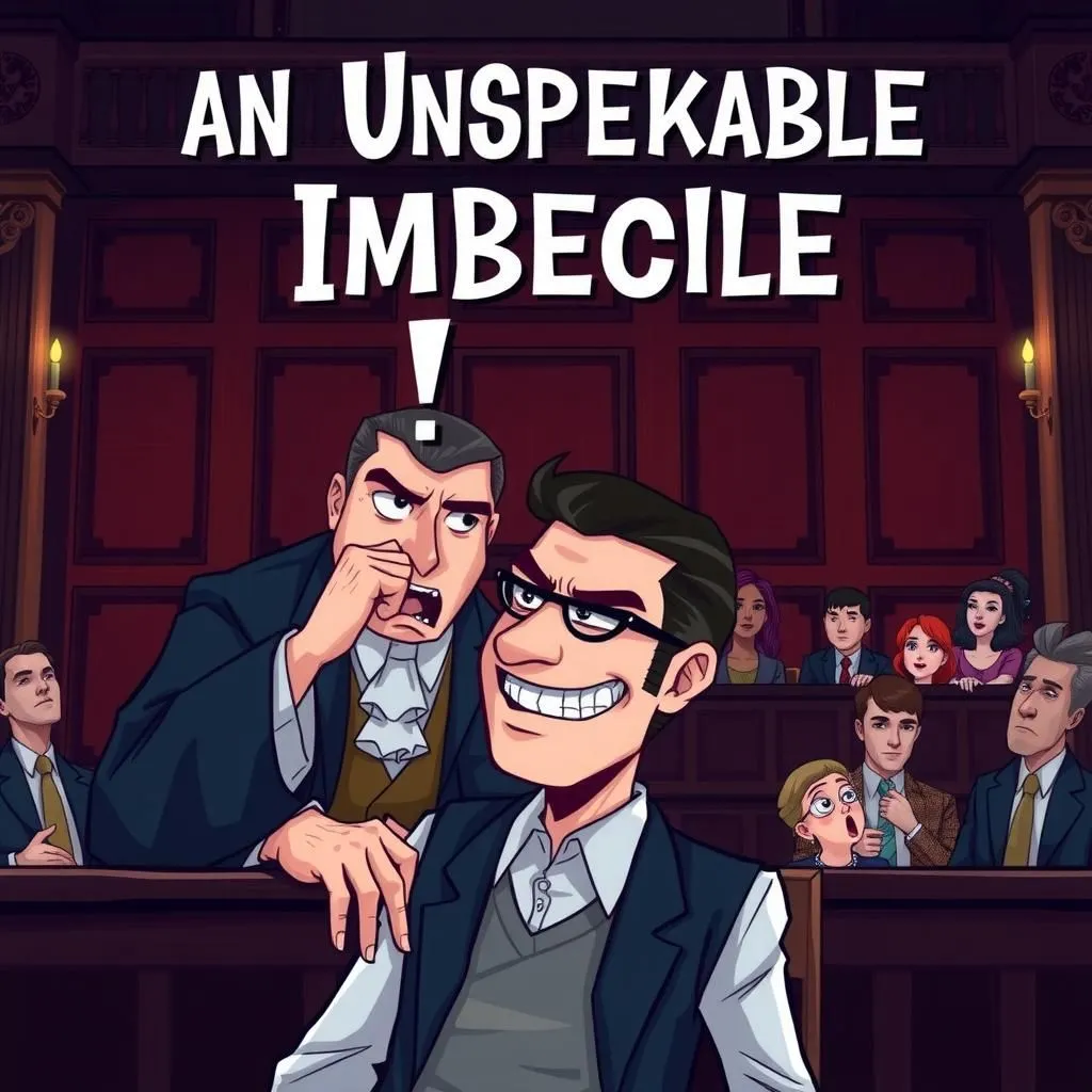 غبي لا يُوصف. - Aesop's Fable illustration about العدالة، التحدي، العبثية