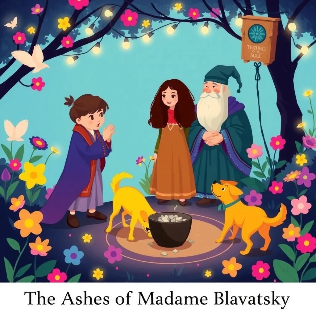 The Ashes of Madame Blavatsky - Aesop's Fable illustration featuring Inquiring Soul and  Madame Blavatsky