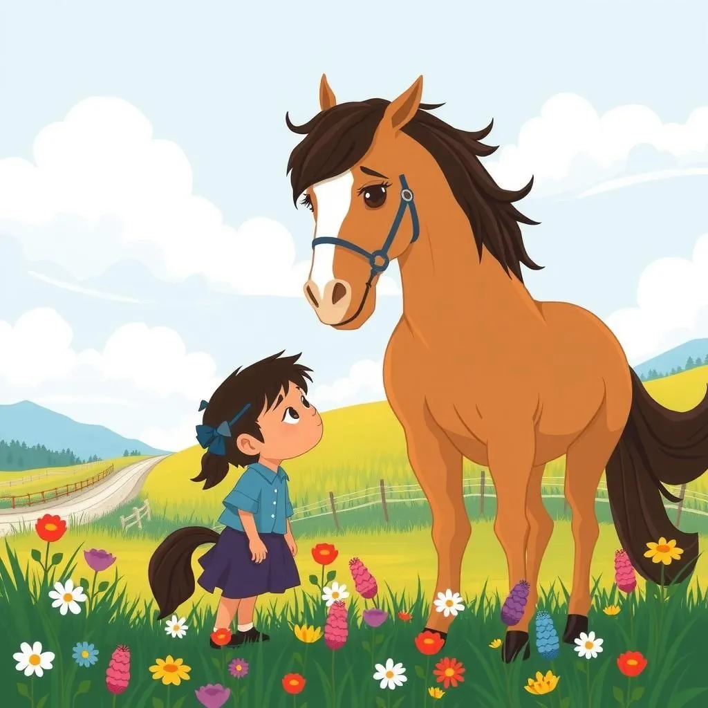 The Ass and the Horse - Aesop's Fable illustration featuring Ass and  Horse