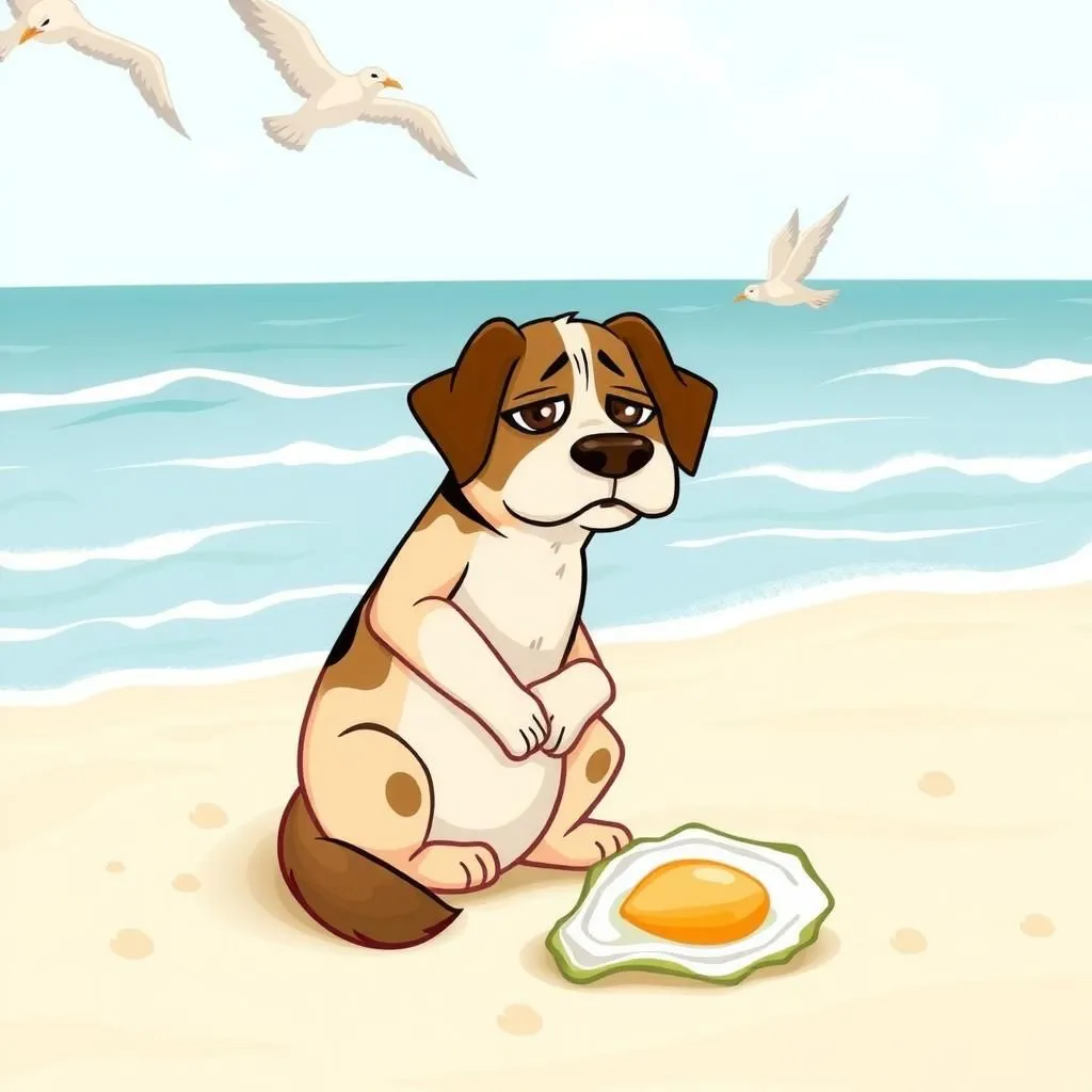 కుక్క మరియు ఓయిస్టర్ - Aesop's Fable illustration featuring కుక్క and  సీపురుగు