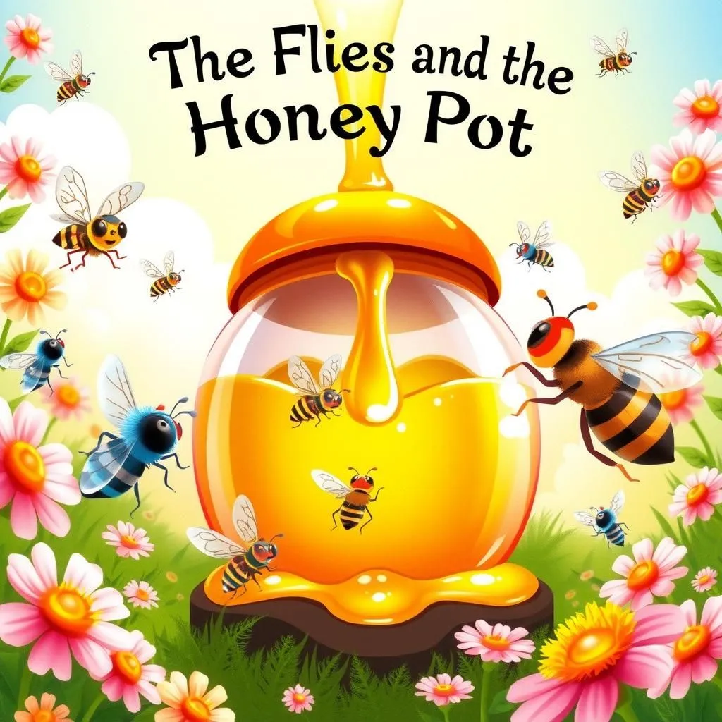 The Flies and the Honey Pot - Aesop's Fable illustration featuring Flies and  housekeeper