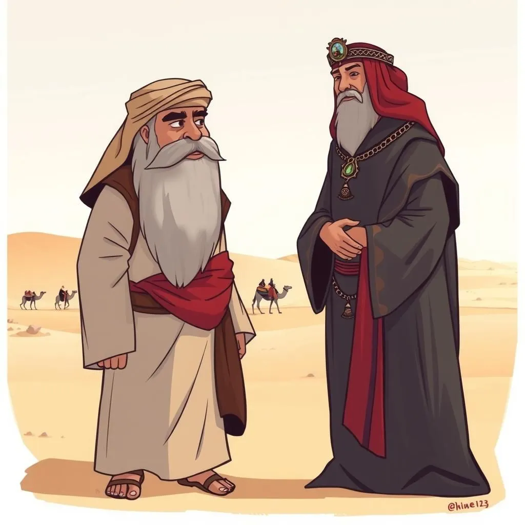 The Fogy and the Sheik - Aesop's Fable illustration featuring Fogy and  Sheik of the Outfit