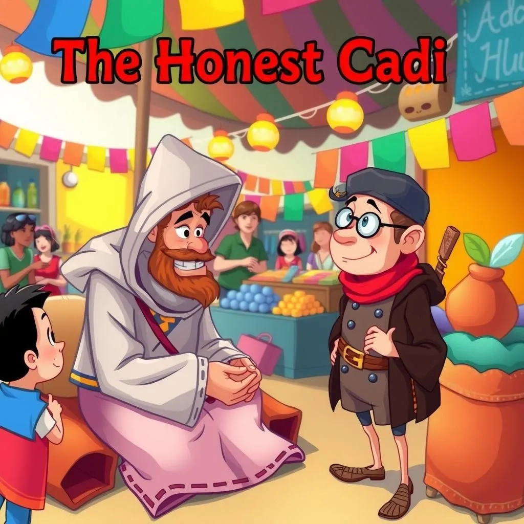The Honest Cadi - Aesop's Fable illustration featuring Robber and  Cadi