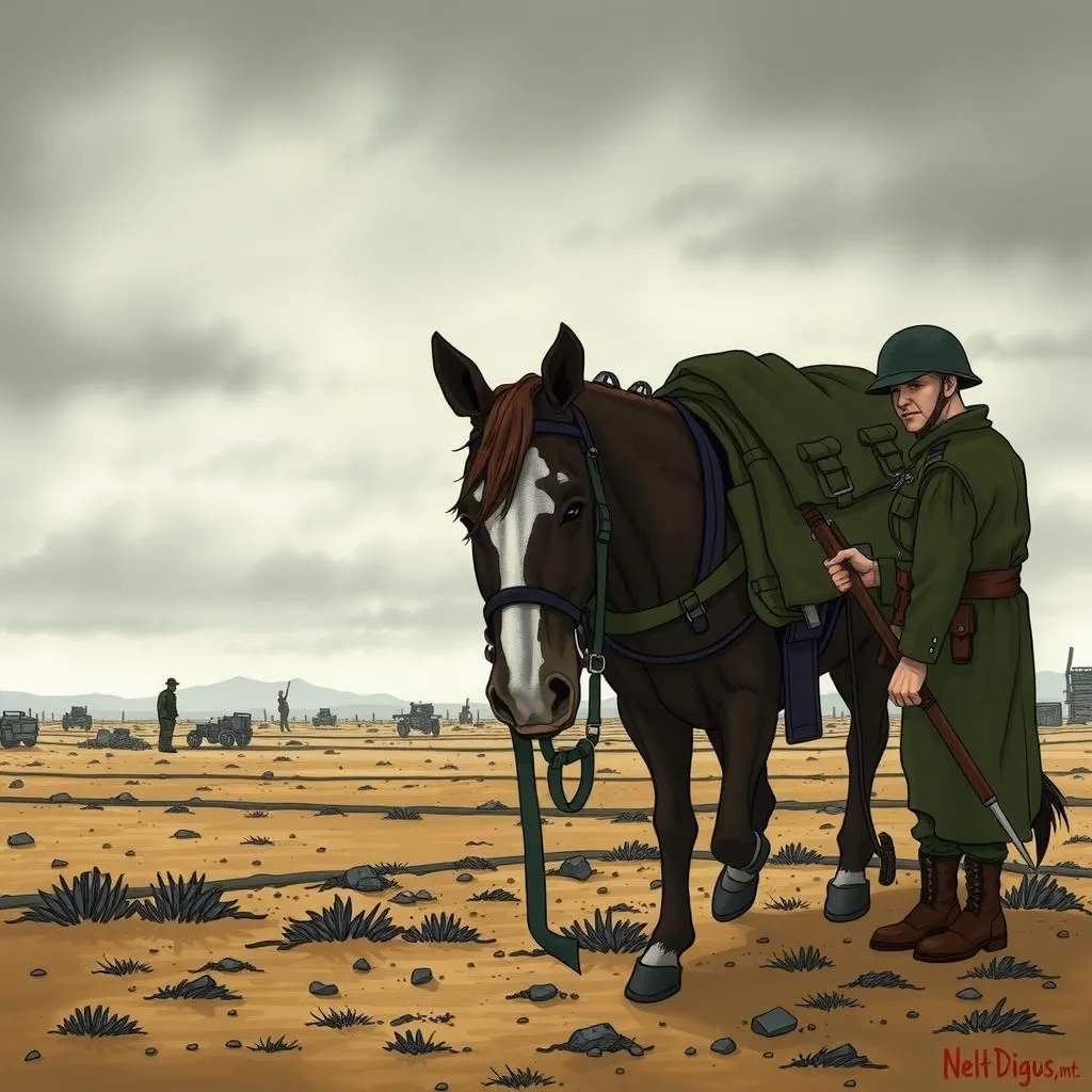 Ang Kabayo at Ang Kanyang Mangangabayo. - Aesop's Fable illustration featuring Kawal na Nakakabayo and  Kabayo