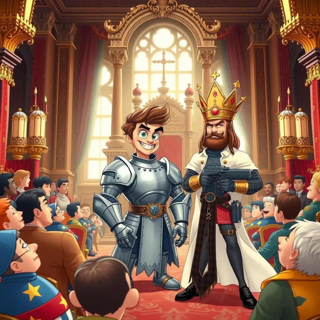 జాతీయ భక్తుడు. - Aesop's Fable illustration featuring ఇంజీనియస్ పాట్రియట్ and  కింగ్