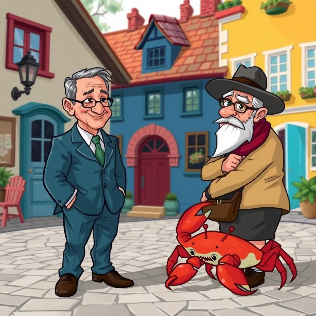 Il Legislatore e il Cittadino. - Aesop's Fable illustration featuring Ex-Legislatore and  Cittadino Molto Rispettabile