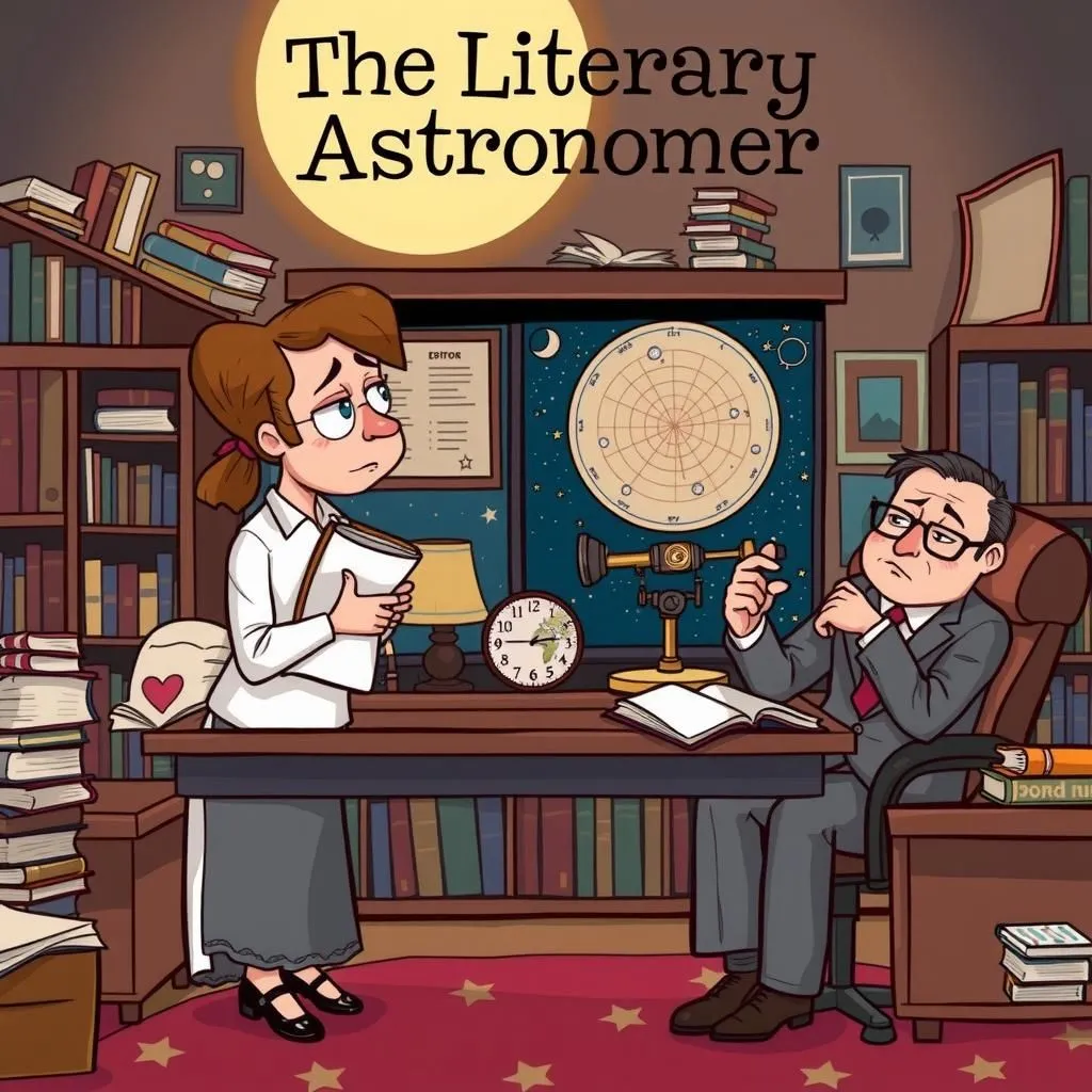 Ang Makataong Astronomo. - Aesop's Fable illustration featuring Direktor ng isang Obserbatoryo and  Patnugot