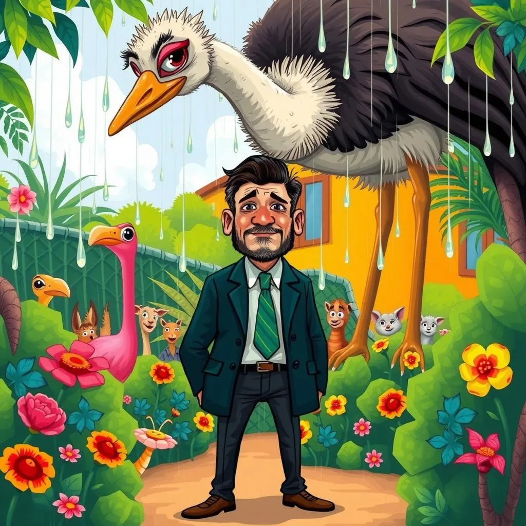 The Man of Principle - Aesop's Fable illustration featuring Keeper of the Zoological garden and  Man of Principle