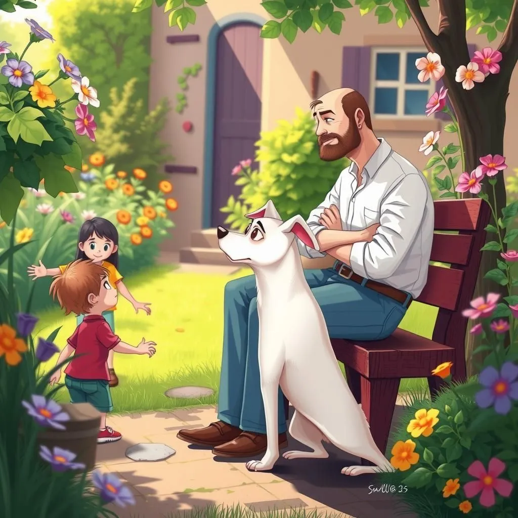 అవగణించబడని కారకం - Aesop's Fable illustration featuring మనిషి and  కుక్క