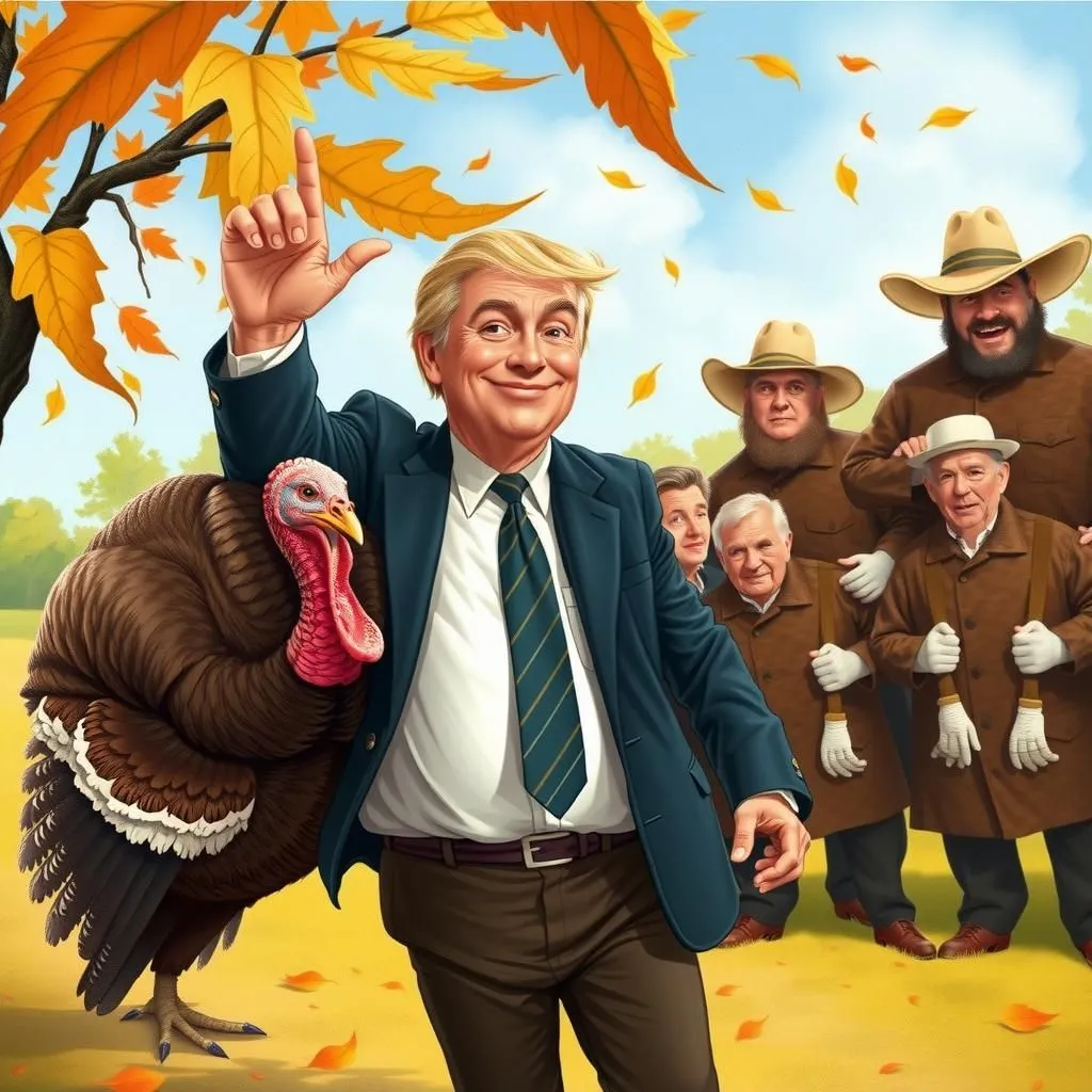 The Seeker and the Sought - Aesop's Fable illustration featuring Politician and  Turkey