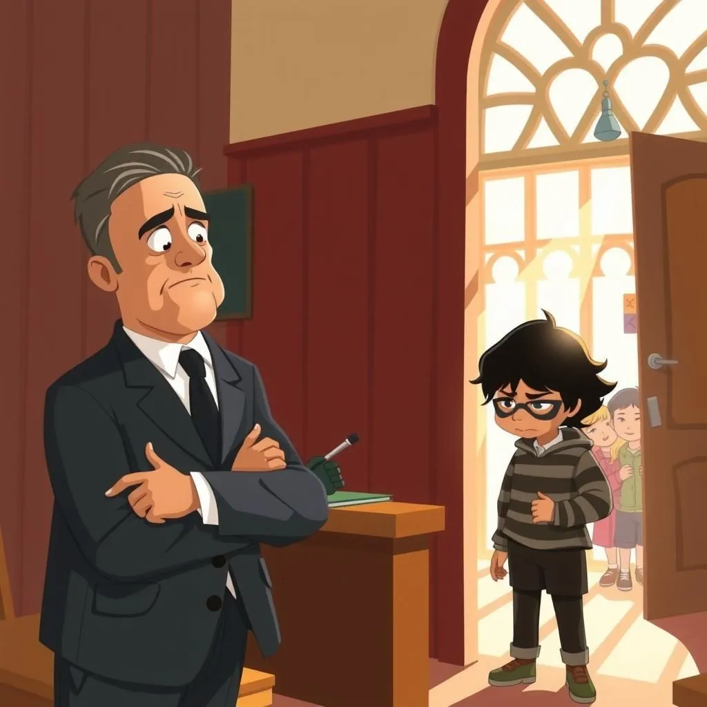 Three of a Kind - Aesop's Fable illustration featuring Lawyer and  Burglar